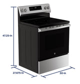 GE  Ge® Energy Star® 30" Free-standing Electric Convection Range With No Preheat Air Fry And Easywash™ Oven Tray - Stainless Steel (GRF600AVSS)