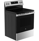 GE  Ge® Energy Star® 30" Free-standing Electric Convection Range With No Preheat Air Fry And Easywash™ Oven Tray - Stainless Steel (GRF600AVSS)