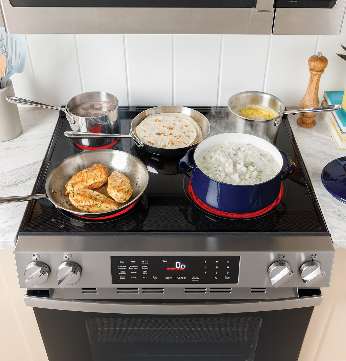 GE  30" Slide-In Electric Range with Crisp Mode - Stainless Steel (GRS500PVSS)