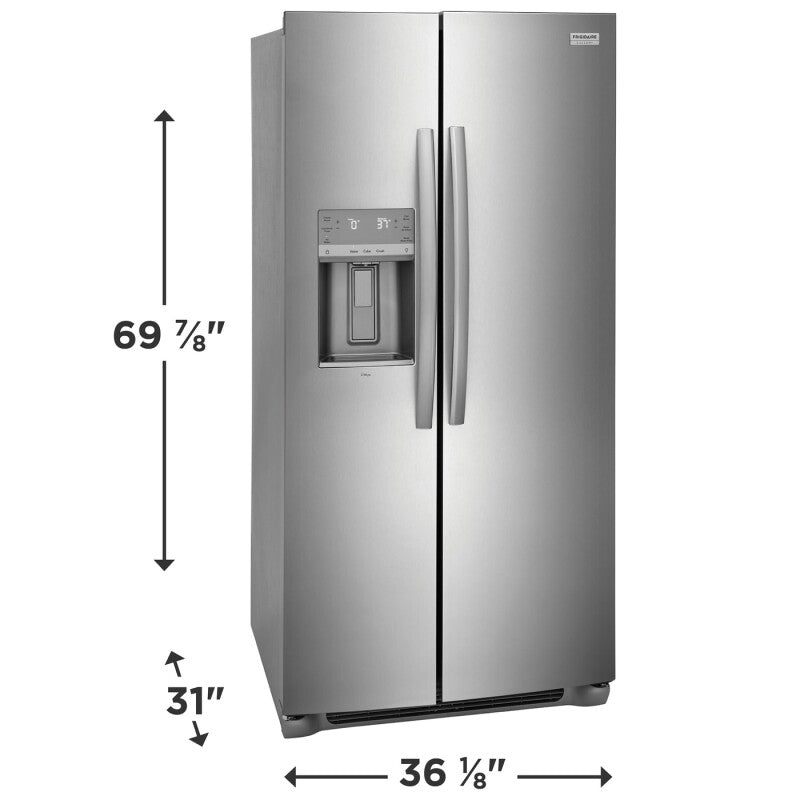 Frigidaire Gallery 22.3 Cu. Ft. 36" Counter Depth Side by Side Refrigerator - Stainless Steel (GRSC2352AF)