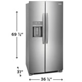 Frigidaire Gallery 22.3 Cu. Ft. 36" Counter Depth Side by Side Refrigerator - Stainless Steel (GRSC2352AF)