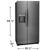 Frigidaire Gallery  22 Cu. Ft. 36" Counter-Depth Side-by-Side Refrigerator - Stainless Steel (GRSC2352AF)