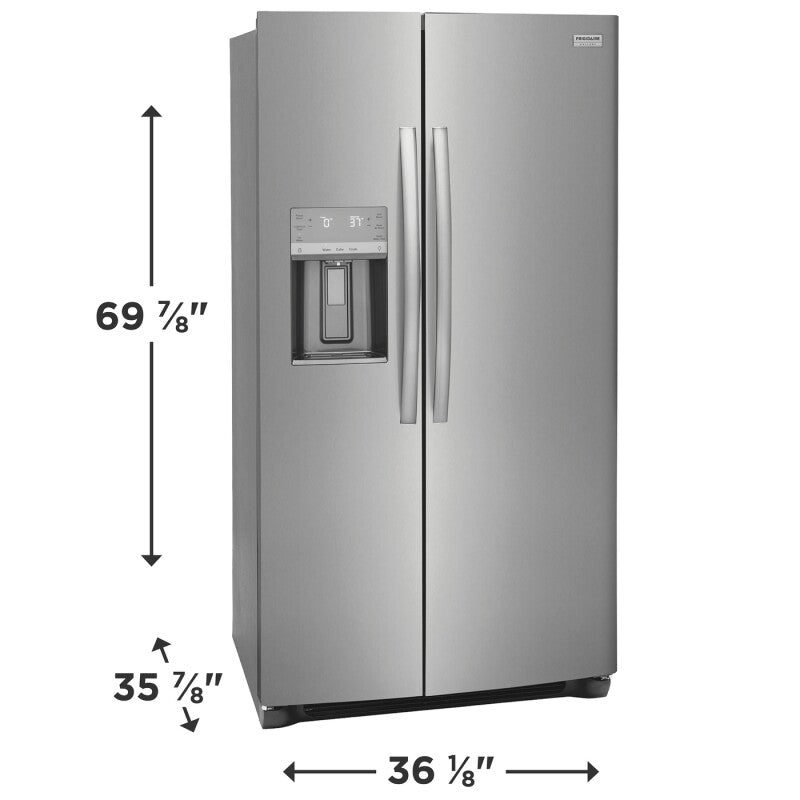 Frigidaire Gallery 25.6 Cu. Ft. 36" Standard Depth Side by Side Refrigerator - Stainless Steel (GRSS2652AF)