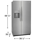 Frigidaire Gallery 25.6 Cu. Ft. 36" Standard Depth Side by Side Refrigerator - Stainless Steel (GRSS2652AF)