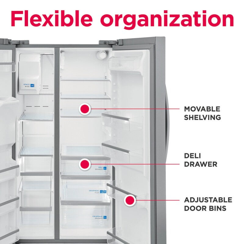 Frigidaire Gallery 25.6 Cu. Ft. 36" Standard Depth Side by Side Refrigerator - Stainless Steel (GRSS2652AF)