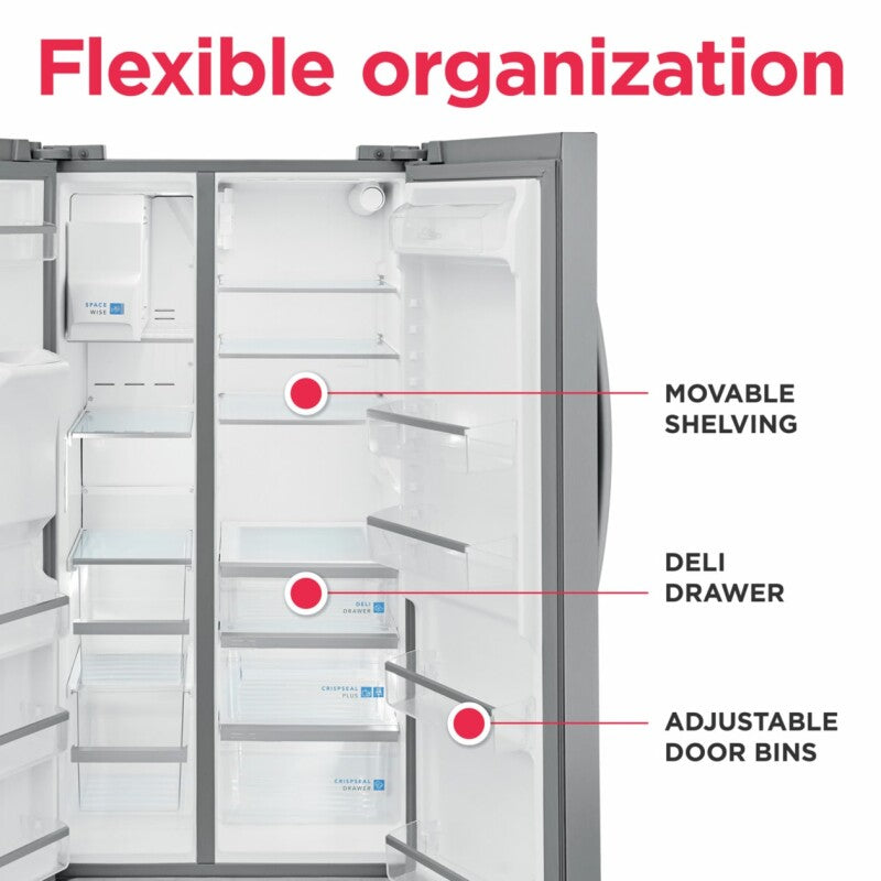 Electrolux 25.6 Cu. Ft. 36" Standard Depth Side by Side Refrigerator - Stainless Steel (GRSS2652AF)