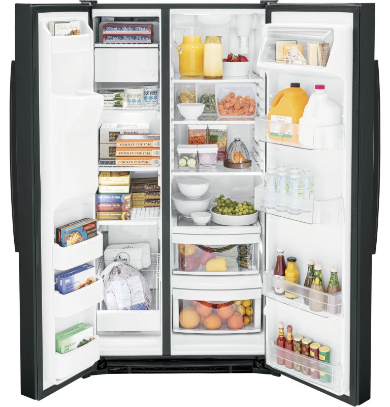 GE 25.3 Cu. Ft. Side-By-Side Refrigerator - Black (GSE25GGPBB)