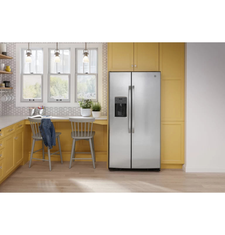 GE 25.3 Cu. Ft. Side-By-Side Refrigerator - Gray (GSE25GYPFS)