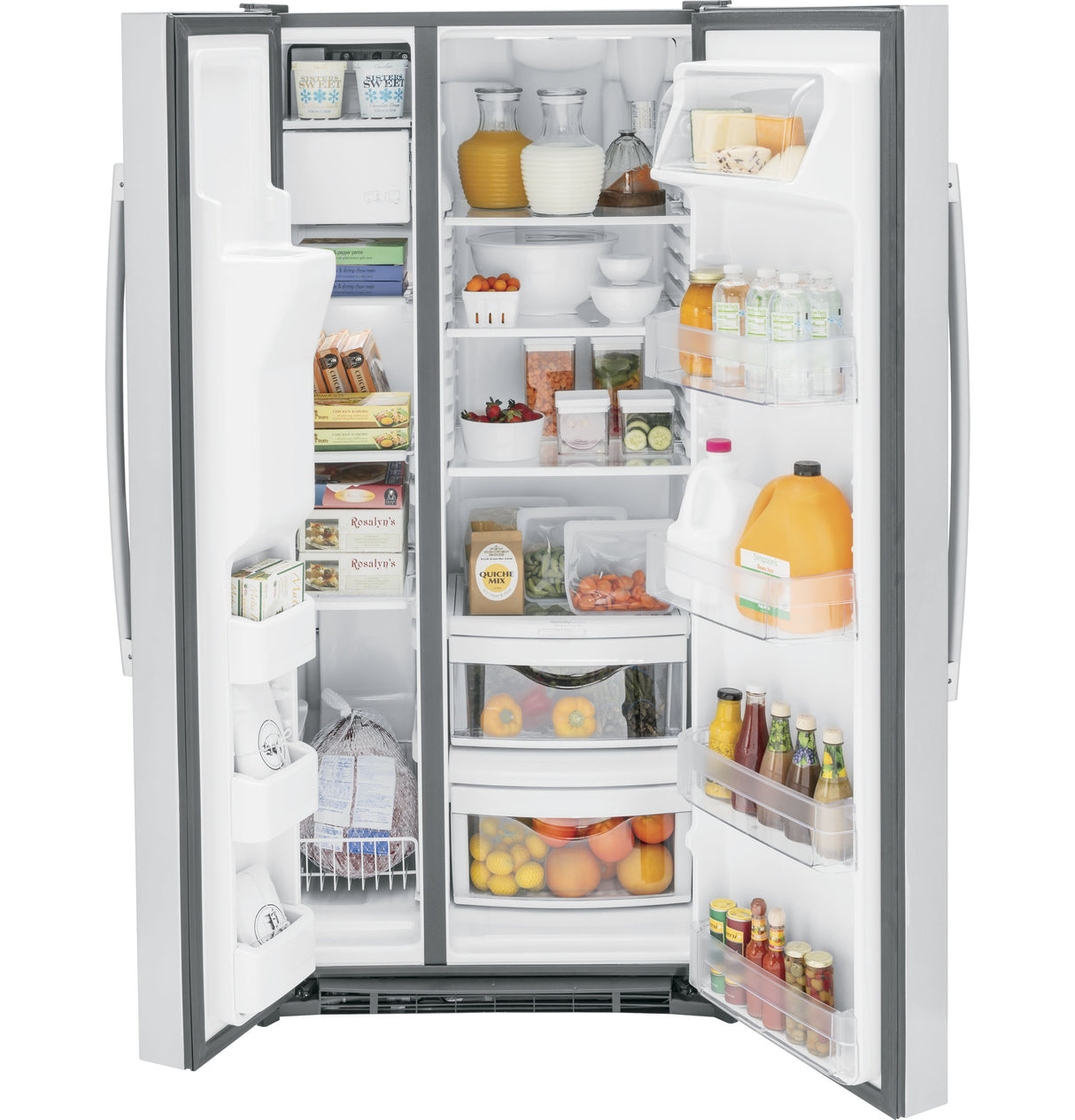 GE  23.0 Cu. Ft. Side-By-Side Refrigerator - Fingerprint Resistant Stainless (GSS23GYPFS)