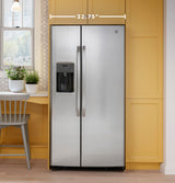 GE  23.0 Cu. Ft. Side-By-Side Refrigerator - Fingerprint Resistant Stainless (GSS23GYPFS)