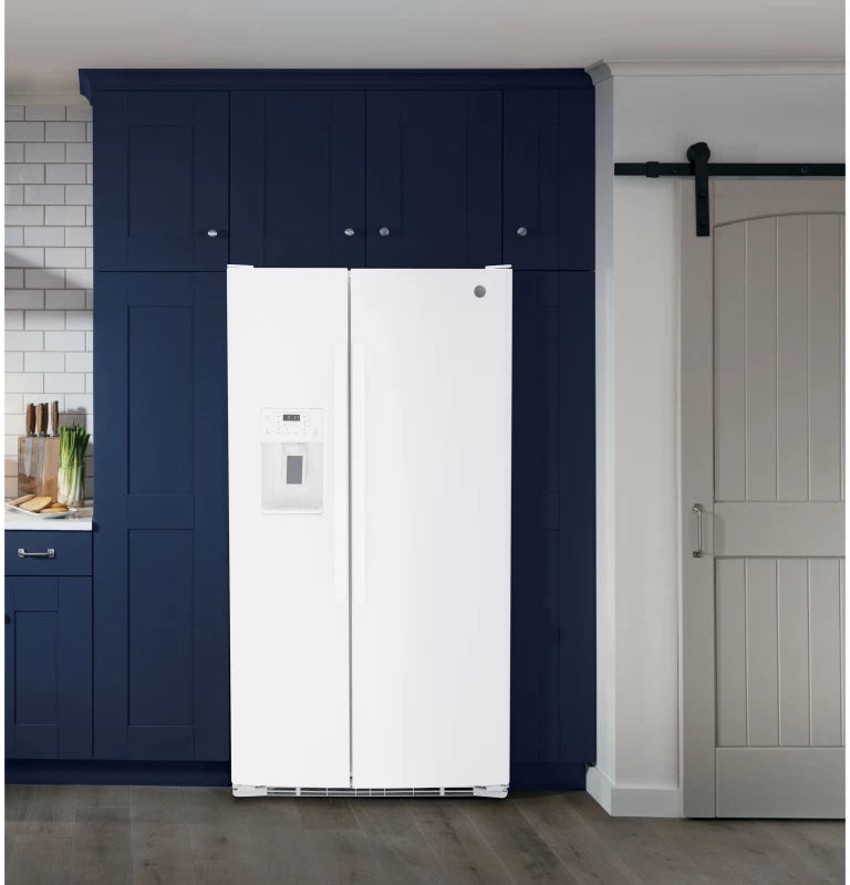 GE 25.3 Cu. Ft. Side-By-Side Refrigerator - White (GSS25GGPWW)