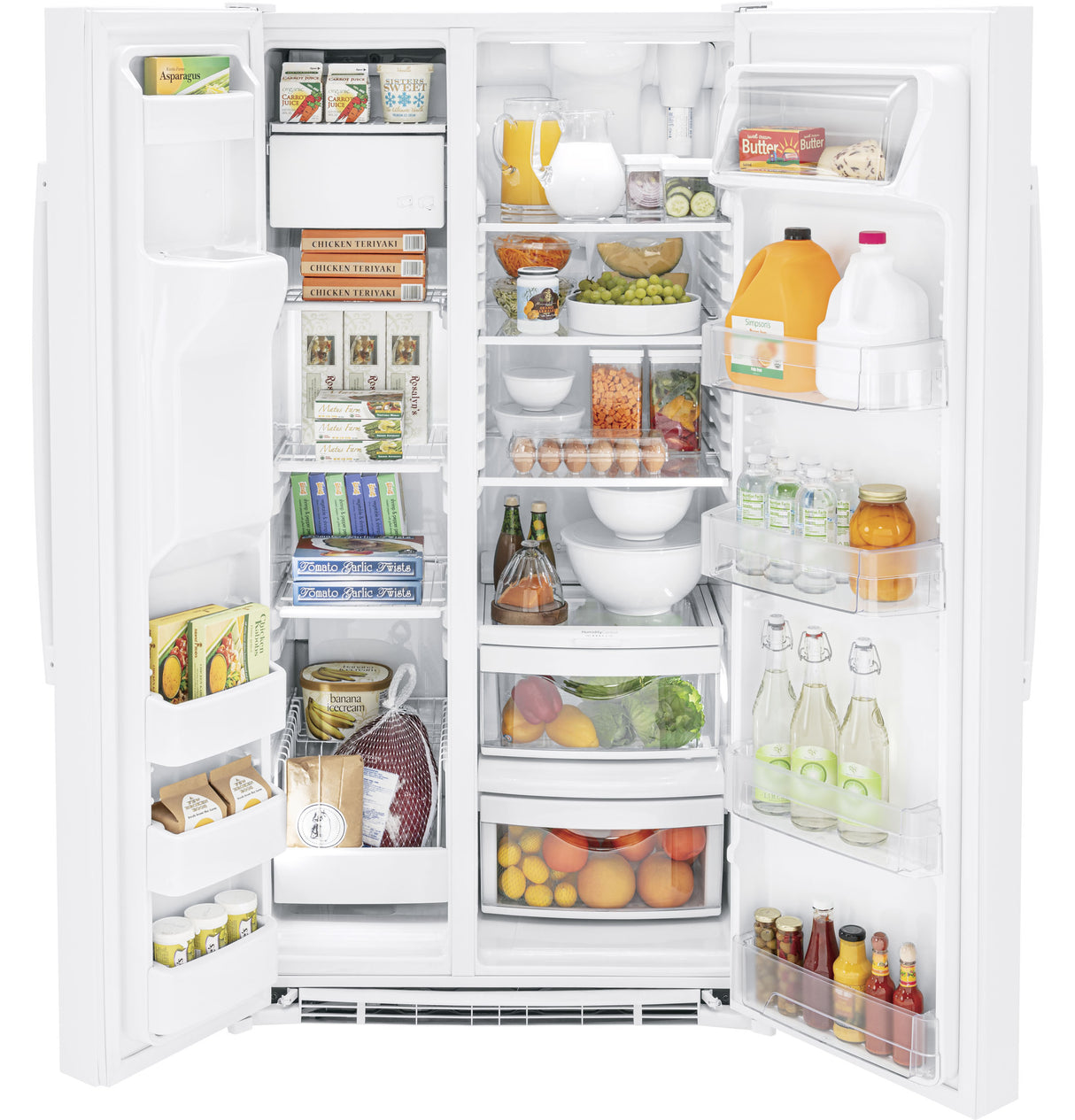 GE  25.3 Cu. Ft. Side-By-Side Refrigerator - White (GSS25GGPWW)