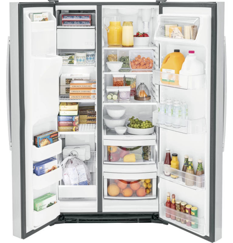 GE 25.3 Cu. Ft. Side-By-Side Refrigerator - Gray (GSS25GYPFS)