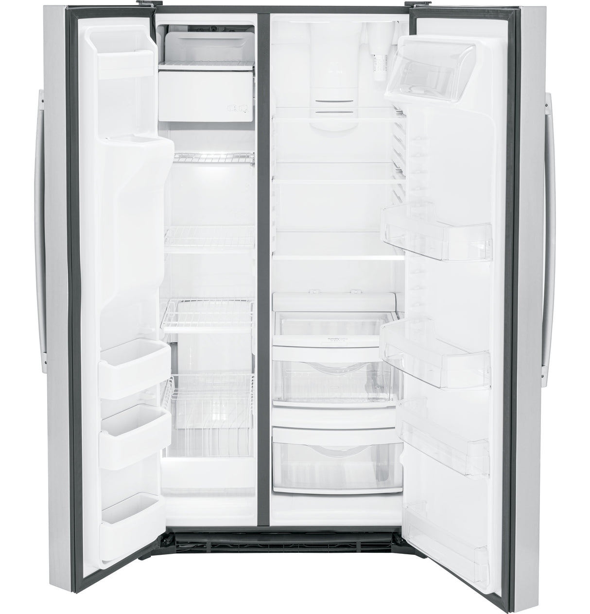 GE  25.3 Cu. Ft. Side-By-Side Refrigerator - Fingerprint Resistant Stainless (GSS25GYPFS)