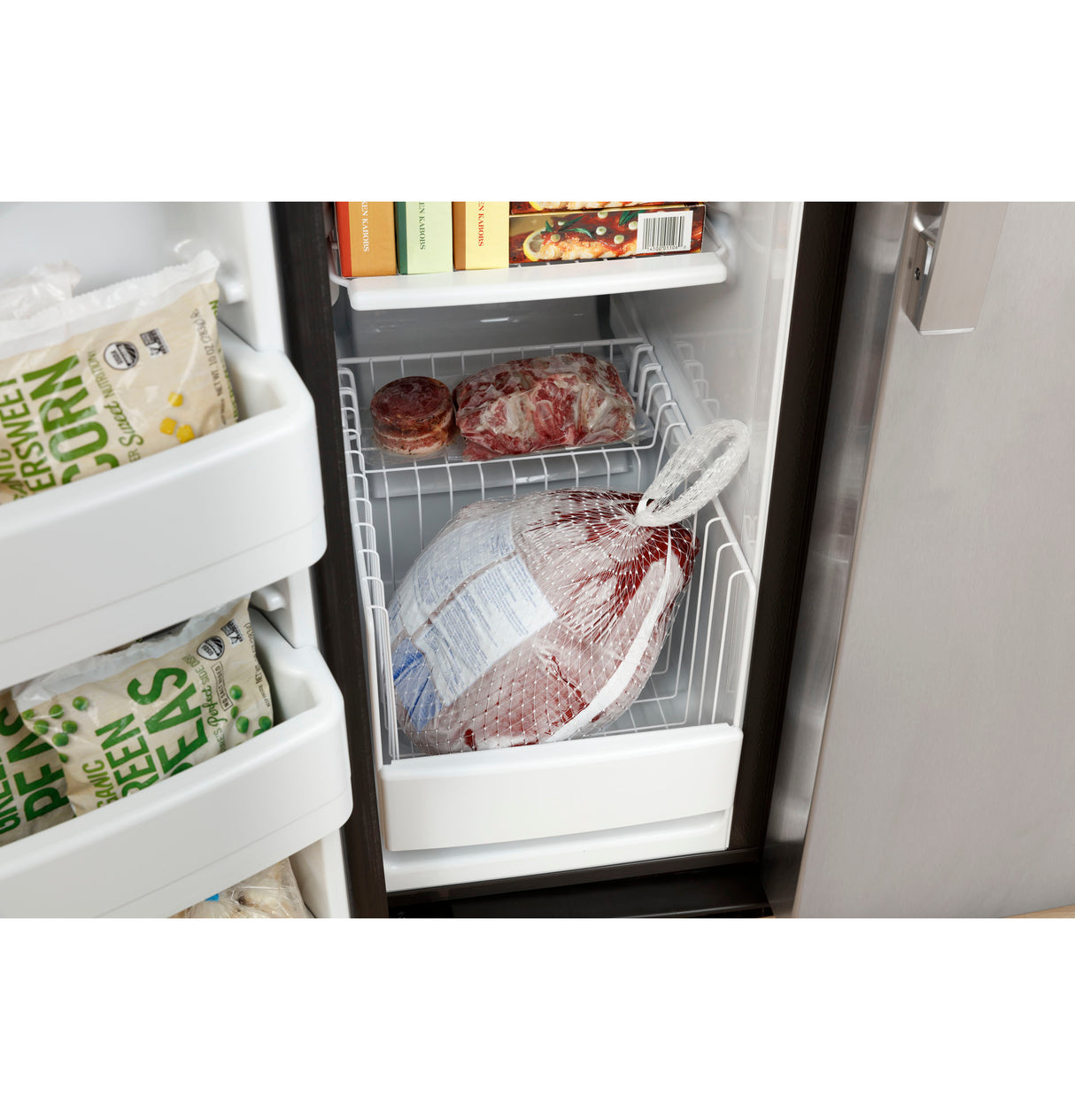 GE  25.3 Cu. Ft. Side-By-Side Refrigerator - Fingerprint Resistant Stainless (GSS25GYPFS)