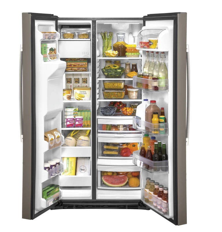 GE 25.1 Cu. Ft. Side-By-Side Refrigerator - Slate (GSS25IMNES)