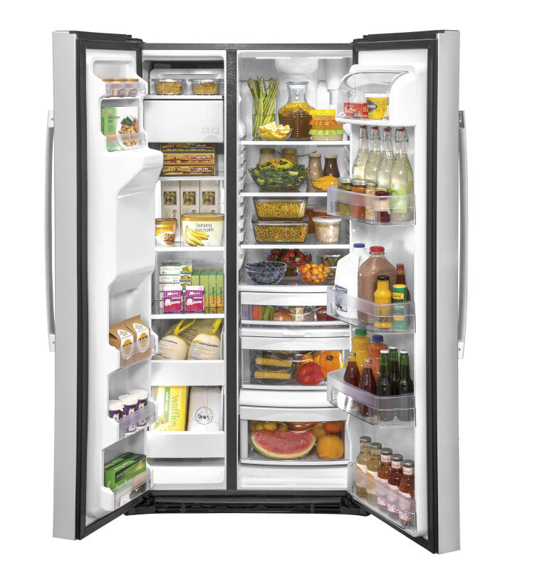 GE  25.1 Cu. Ft. Fingerprint Resistant Side-By-Side Refrigerator - Stainless Steel (GSS25IYNFS)