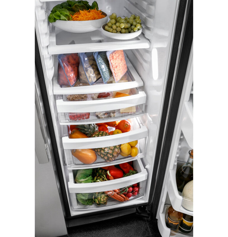 GE  25.1 Cu. Ft. Fingerprint Resistant Side-By-Side Refrigerator - Stainless Steel (GSS25IYNFS)