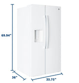 GE  27.9 Cu. Ft. Side-By-Side Refrigerator with Extra Tall Dispenser and In-Door Icemaker - White (GSS28NGYWW)