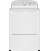 GE 7.2 cu. ft. Capacity Gas Dryer with Up To 120 ft. Venting and Reversible Door - White with Silver Matte Backsplash (GTD38GASWWS)