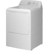 GE  7.2 cu. ft. Capacity Gas Dryer with Up To 120 ft. Venting and Reversible Door - White with Silver Matte Backsplash (GTD38GASWWS)