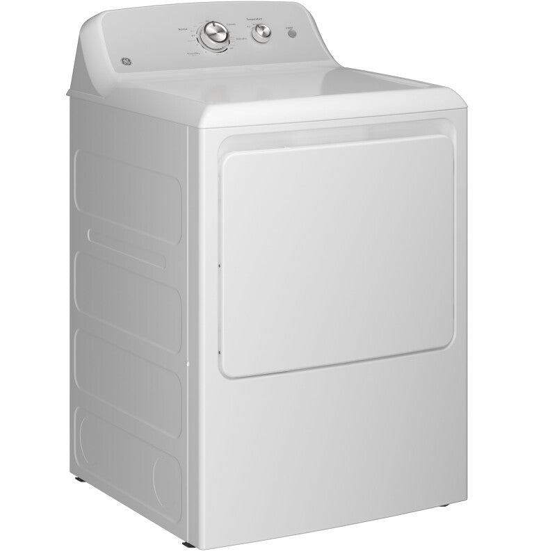 GE  7.2 cu. ft. Capacity Gas Dryer with Up To 120 ft. Venting and Reversible Door - White with Silver Matte Backsplash (GTD38GASWWS)