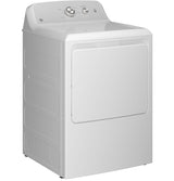 GE  7.2 cu. ft. Capacity Gas Dryer with Up To 120 ft. Venting and Reversible Door - White with Silver Matte Backsplash (GTD38GASWWS)