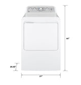 GE  7.2 cu. ft. Capacity aluminized alloy drum Electric Dryer with Sensor Dry - White on White with Silver Backsplash (GTD45EASJWS)