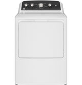 GE  7.2 cu. ft. Capacity Gas Dryer with Up To 120 ft. Venting and Extended Tumble - White with Matte Black Backsplash (GTD48GASWWB)