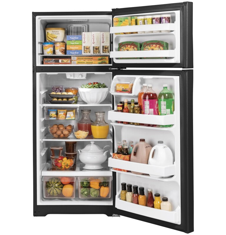 GE 28-Inch 17.5 Cu. Ft. Top-Freezer Refrigerator - Black (GTE18GTNRBB)