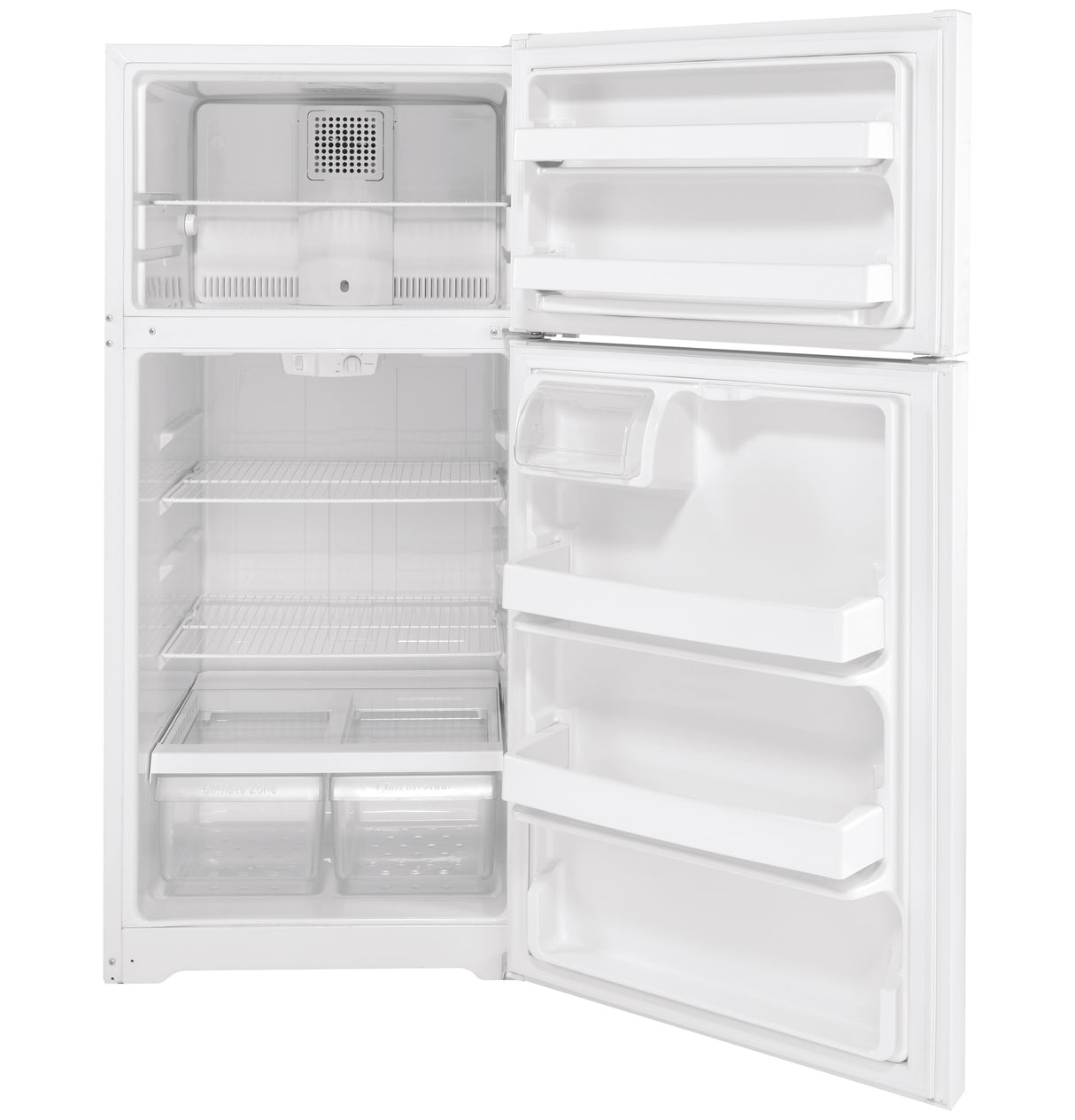 GE 28-Inch 15.6 Cu. Ft. Top-Freezer Refrigerator - White (GTS16DTNRWW)