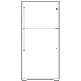 GE 28-Inch 15.6 Cu. Ft. Top-Freezer Refrigerator - White (GTS16DTNRWW)