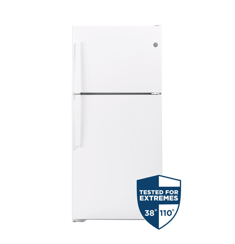 GE 29.8-Inch 19.2 Cu. Ft. Garage Ready Top-Freezer Refrigerator - White (GTS19KGNRWW)