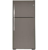 GE 32.8-Inch 21.9 Cu. Ft. Garage Ready Top-Freezer Refrigerator - Fingerprint Resistant Slate (GTS22KMNRES)