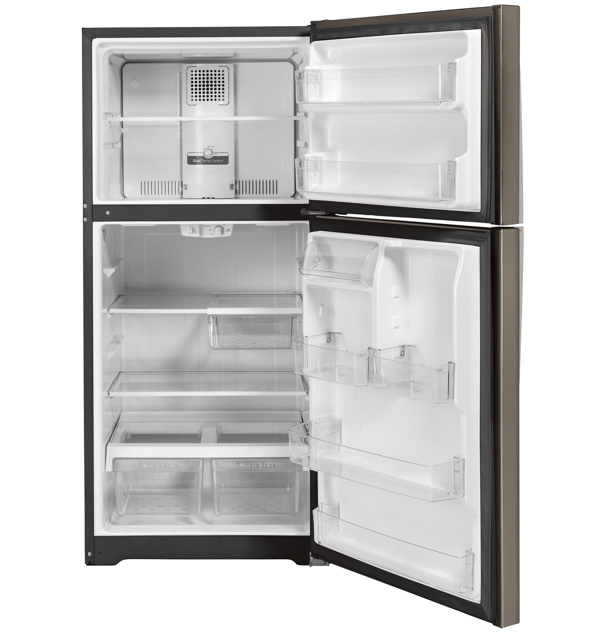 GE 32.8-Inch 21.9 Cu. Ft. Garage Ready Top-Freezer Refrigerator - Fingerprint Resistant Slate (GTS22KMNRES)