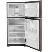 GE 32.8-Inch 21.9 Cu. Ft. Garage Ready Top-Freezer Refrigerator - Fingerprint Resistant Slate (GTS22KMNRES)
