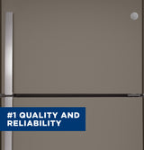 GE 32.8-Inch 21.9 Cu. Ft. Garage Ready Top-Freezer Refrigerator - Fingerprint Resistant Slate (GTS22KMNRES)