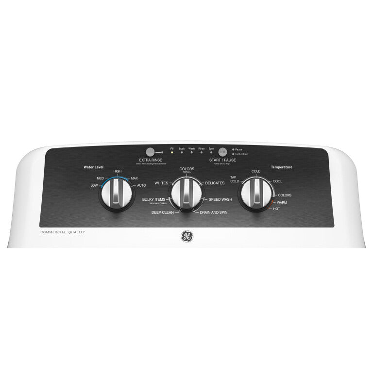 GE  4.3 cu. ft. Capacity Washer with Stainless Steel Basket,5-yr Limited Warranty - White with Black Stainless Backsplash (GTW525ACWWB)