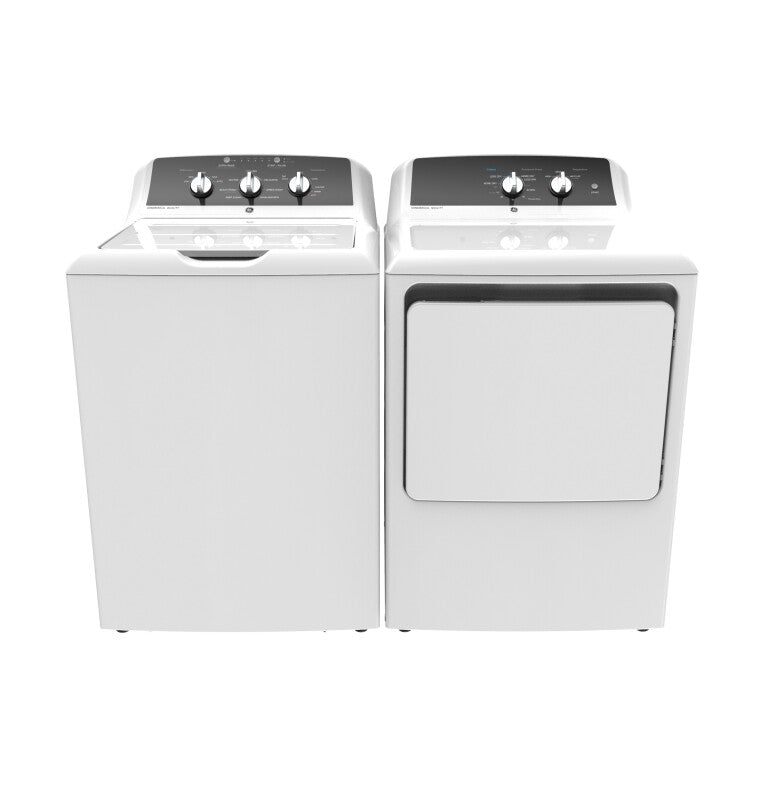 GE  4.3 cu. ft. Capacity Washer with Stainless Steel Basket,5-yr Limited Warranty - White with Black Stainless Backsplash (GTW525ACWWB)