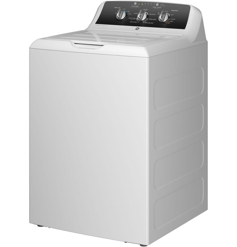 GE  4.3 cu. ft. Capacity Washer with Stainless Steel Basket,5-yr Limited Warranty - White with Black Stainless Backsplash (GTW525ACWWB)