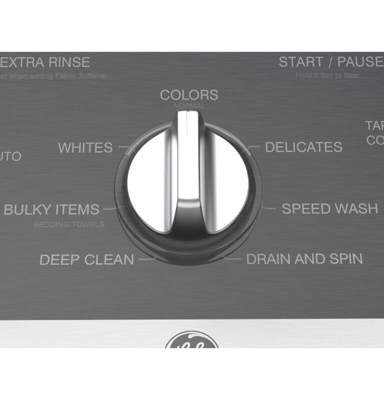 GE  4.3 cu. ft. Capacity Washer with Stainless Steel Basket,5-yr Limited Warranty - White with Black Stainless Backsplash (GTW525ACWWB)