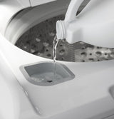 GE  4.3 cu. ft. Capacity Washer with Stainless Steel Basket,5-yr Limited Warranty - White with Black Stainless Backsplash (GTW525ACWWB)