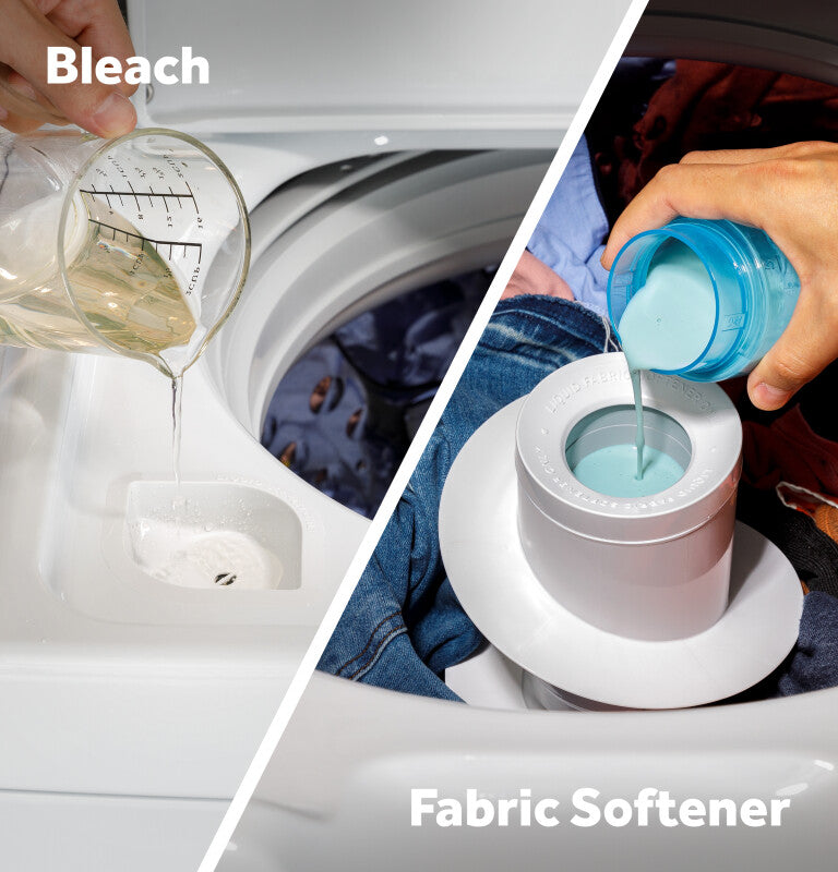 GE  4.3 cu. ft. Capacity Washer with Stainless Steel Basket,5-yr Limited Warranty - White with Black Stainless Backsplash (GTW525ACWWB)