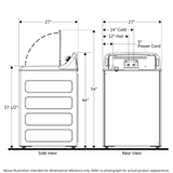 GE  4.3 cu. ft. Capacity Washer with Stainless Steel Basket,5-yr Limited Warranty - White with Black Stainless Backsplash (GTW525ACWWB)