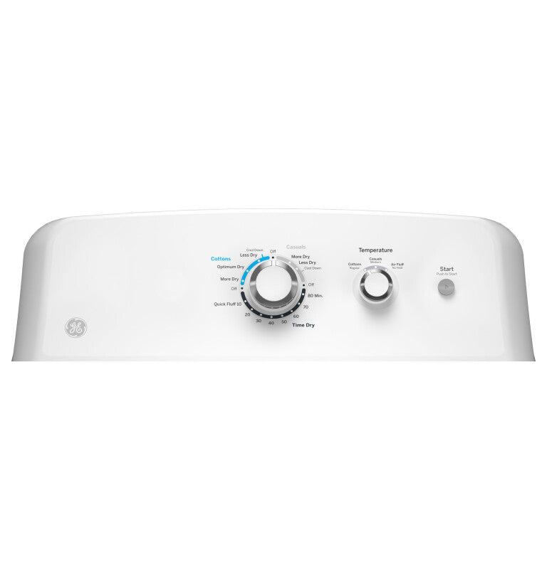 GE 6.2 cu. ft. Capacity Electric Dryer with Up To 120 ft. Venting and Shallow Depth - White (GTX33EASKWW)