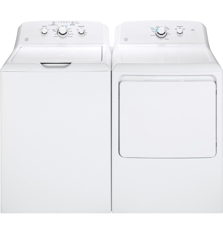 GE  6.2 cu. ft. Capacity Electric Dryer with Up To 120 ft. Venting and Shallow Depth - White (GTX33EASKWW)