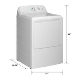 GE  6.2 cu. ft. Capacity Electric Dryer with Up To 120 ft. Venting and Shallow Depth - White (GTX33EASKWW)