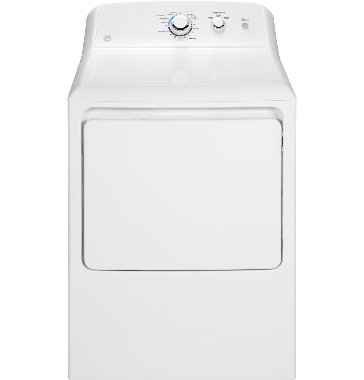 GE 6.2 cu. ft. Capacity Gas Dryer with Up To 120 ft. Venting and Shallow Depth - White (GTX33GASKWW)
