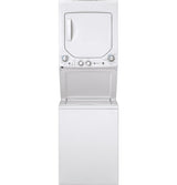 GE  Unitized Spacemaker 2.3 cu. ft. Capacity Washer with Stainless Steel Basket and 4.4 cu. ft. Capacity Gas Dryer - White on White (GUD24GSSMWW)