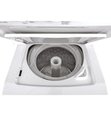 GE  Unitized Spacemaker 2.3 cu. ft. Capacity Washer with Stainless Steel Basket and 4.4 cu. ft. Capacity Gas Dryer - White on White (GUD24GSSMWW)